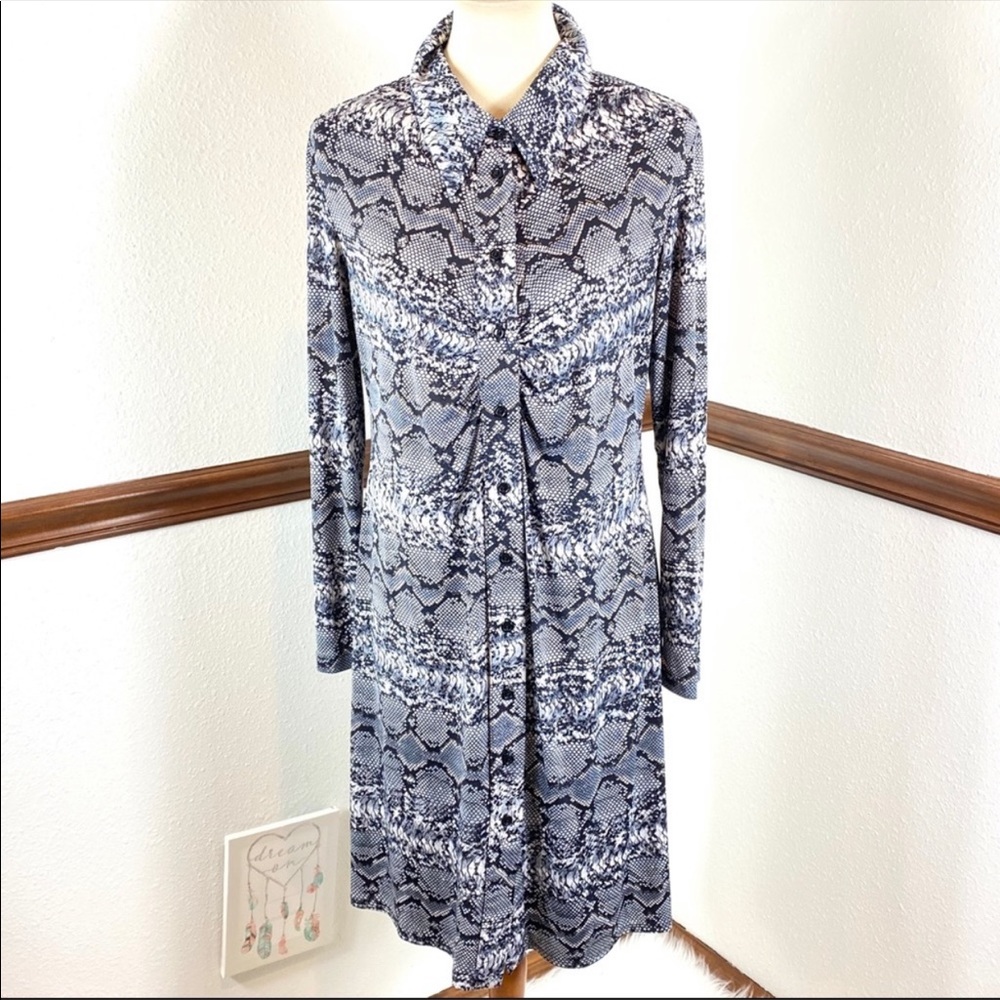 V by Eva snake print long sleeve dress size L